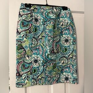 Lilly Pulitzer Floral Paisley Print Skirt